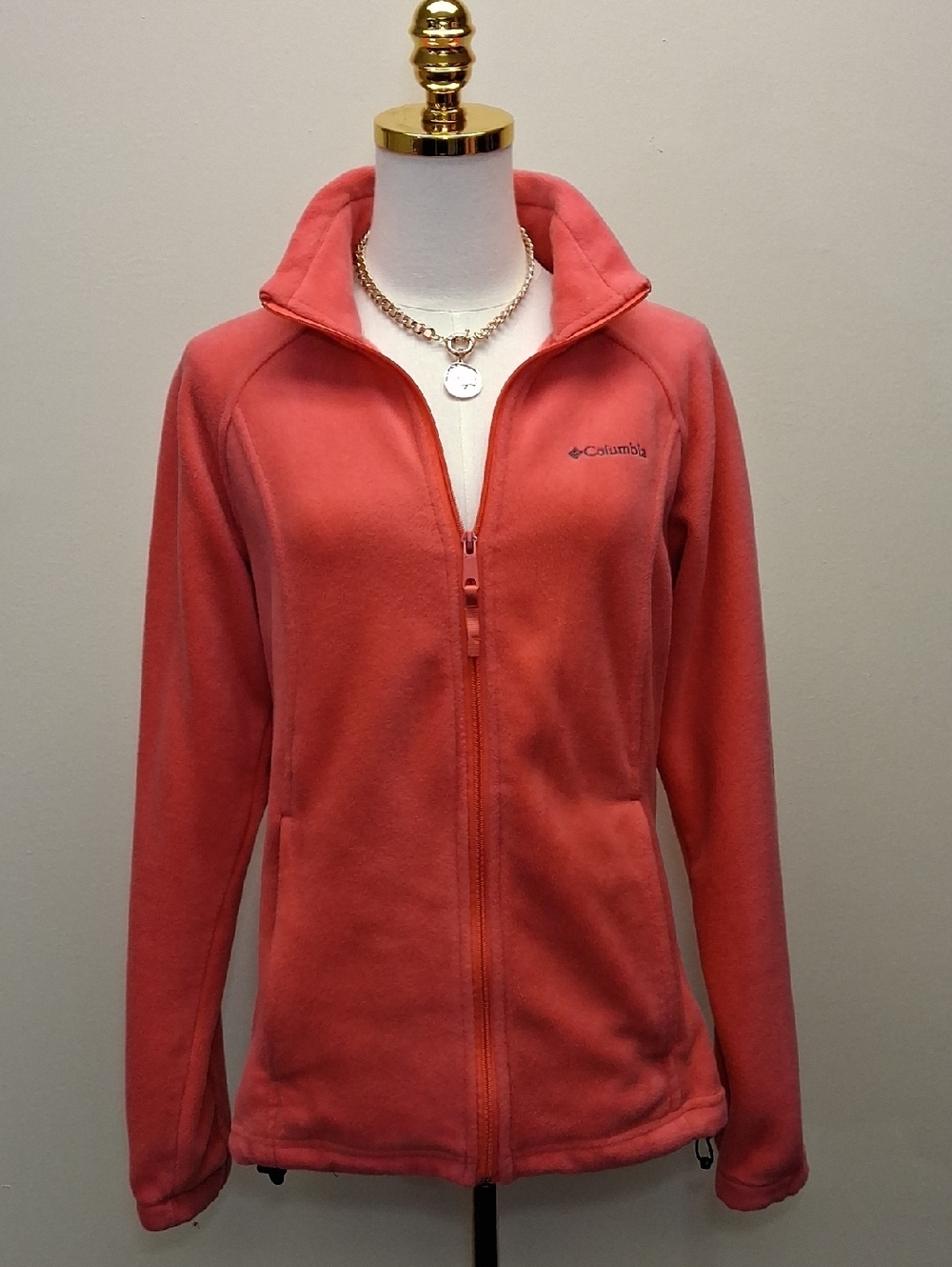 Columbia Coral Pink Full Zip Fleece Jacket Size Medium